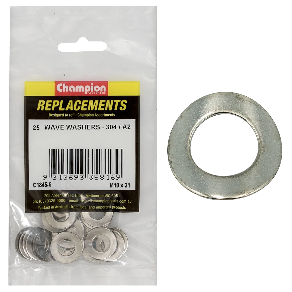 Washer Wave Stainless Steel M10 x 21mm 304/A2 25pk