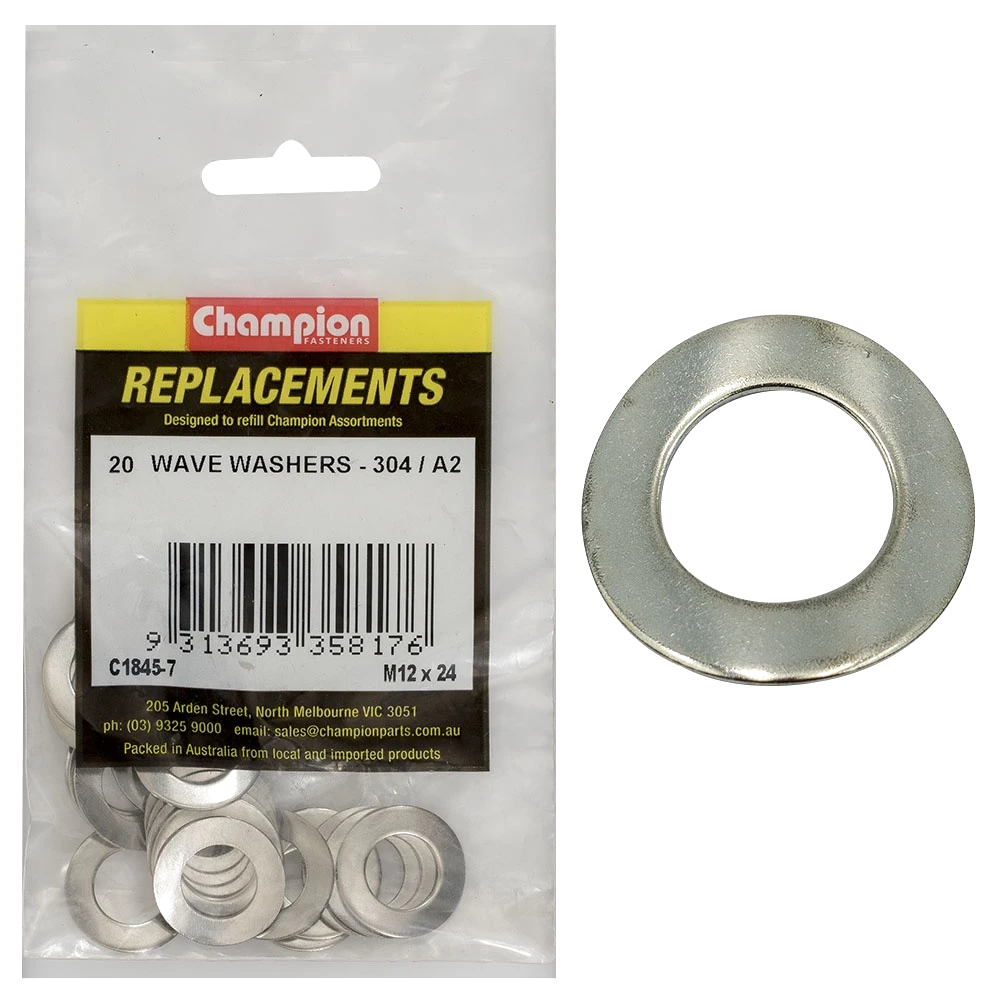 Washer Wave Stainless Steel M12 x 24mm 304/A2 20pk