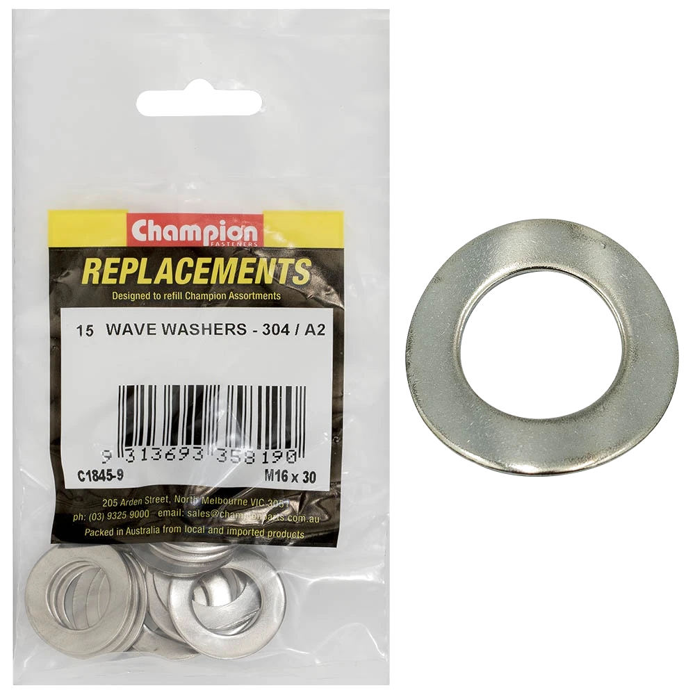 Washer Wave Stainless Steel M16 x 30mm 304/A2 15pk