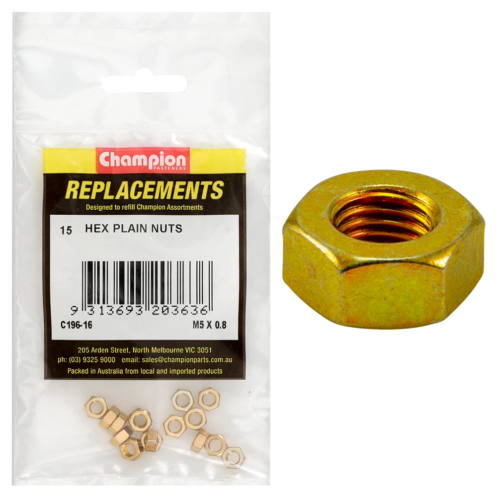 Champion M5 x 0.8 Hexagon Nut -15pk