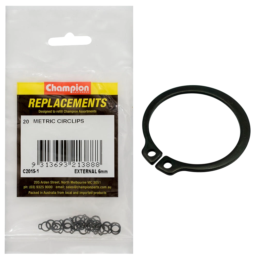 Champion 6mm External Circlip -20pk