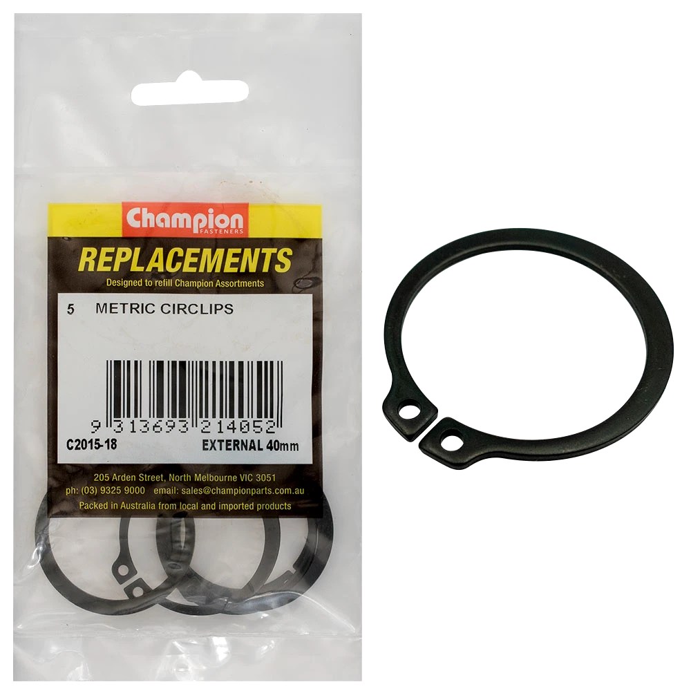 Champion 40mm External Circlip -5pk