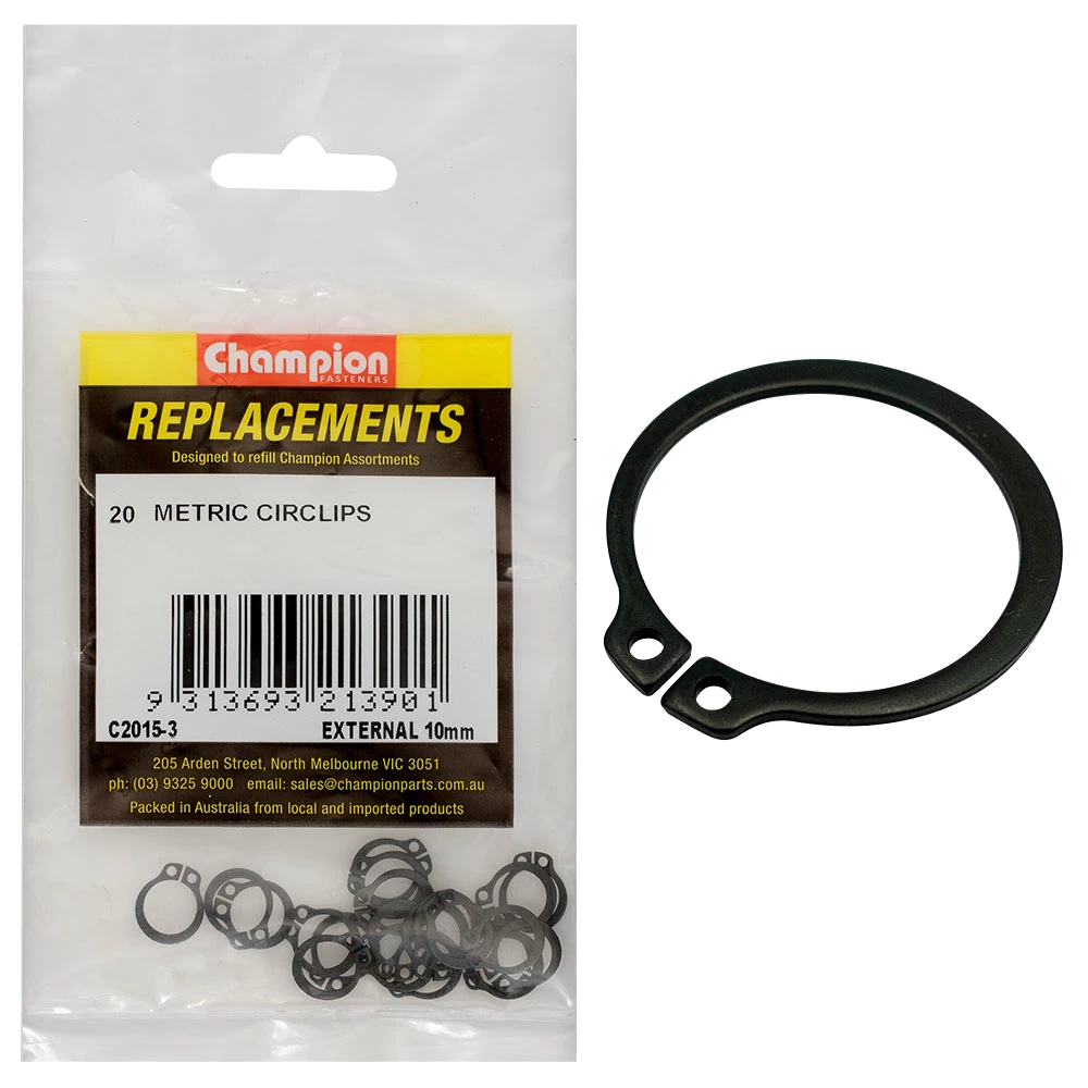 Champion 10M External Circlip -20pk
