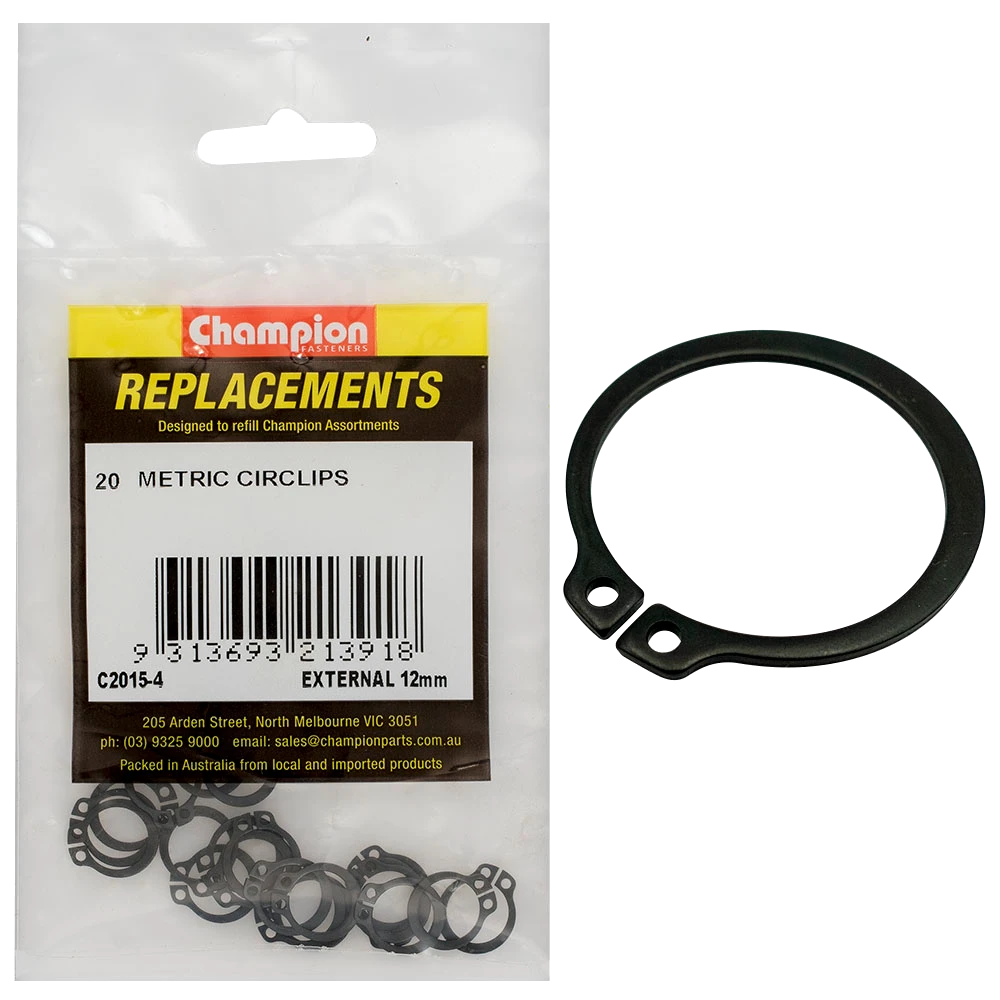 Champion 12mm External Circlip -20pk