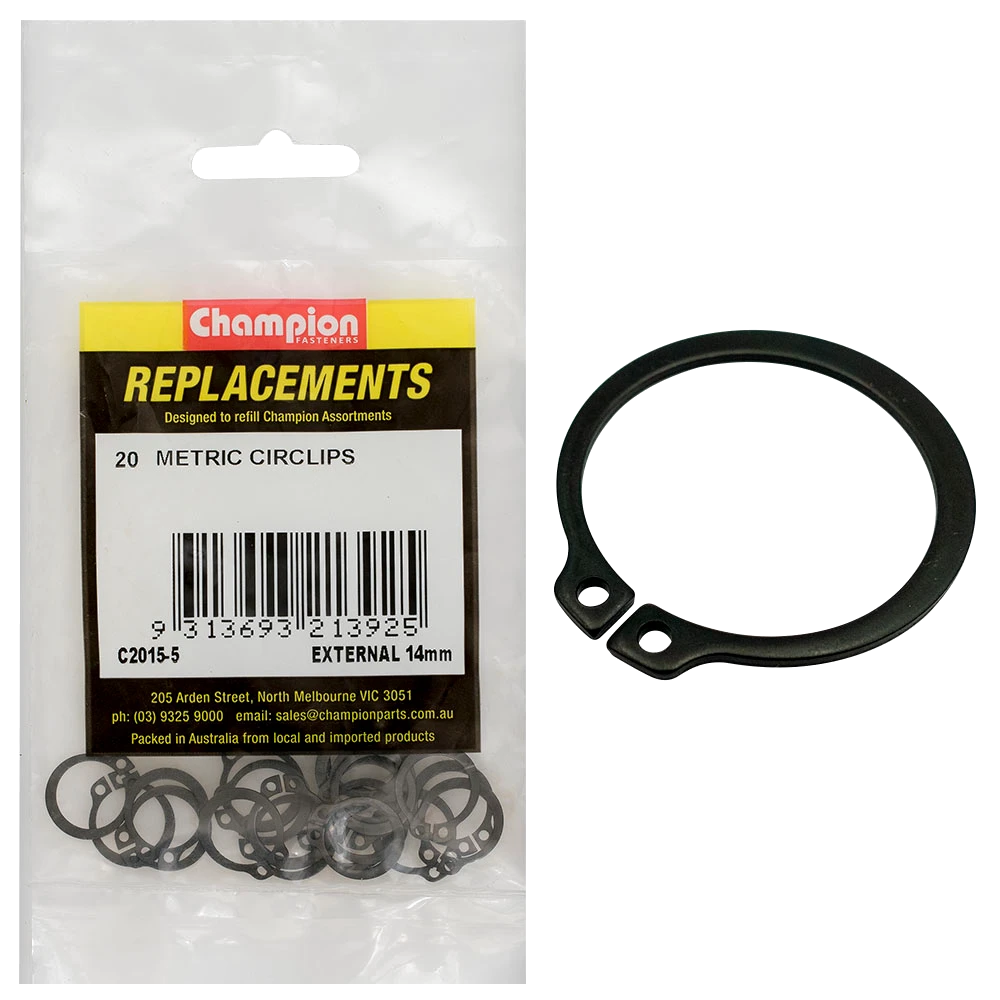 Champion 14mm External Circlip -20pk