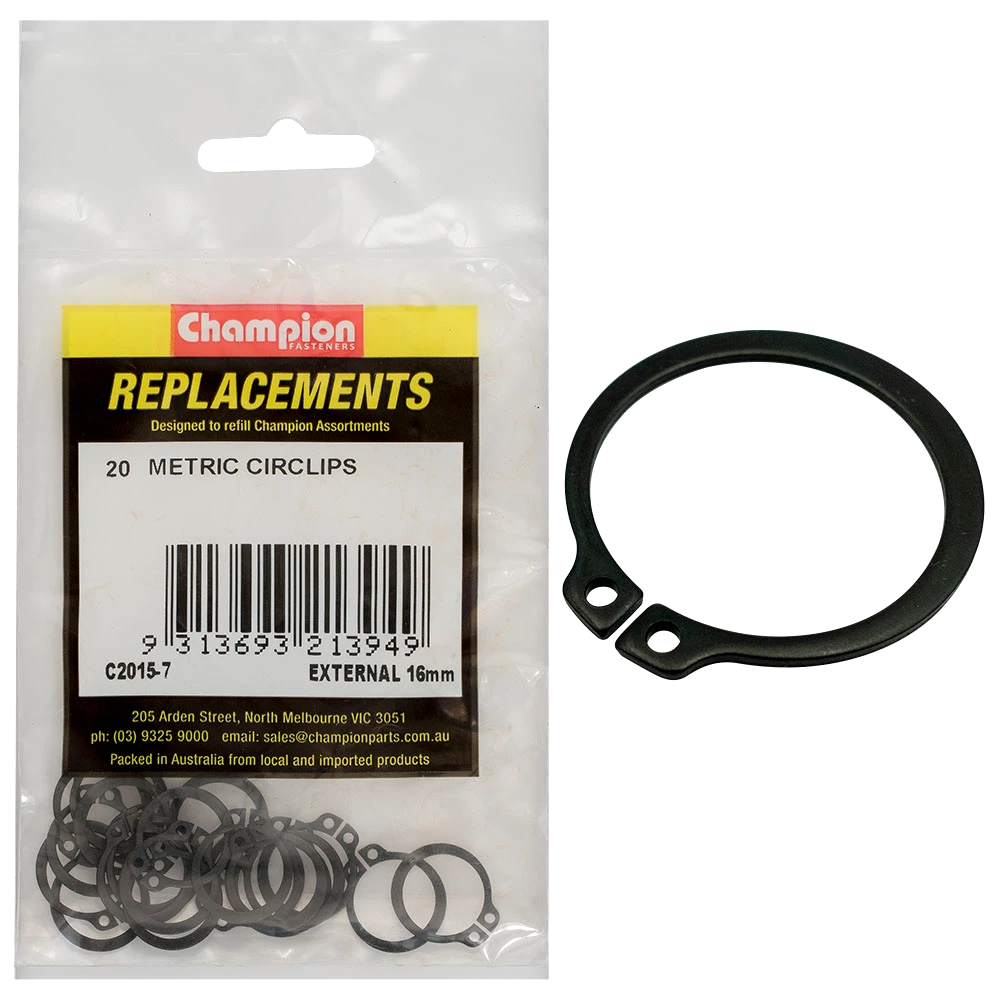 Champion 16mm External Circlip -20pk