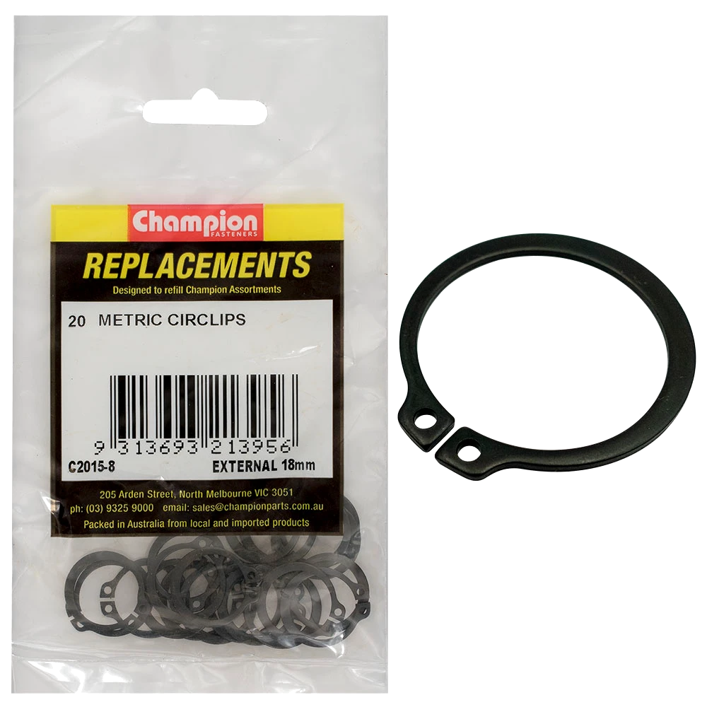 Champion 18mm External Circlip -20pk