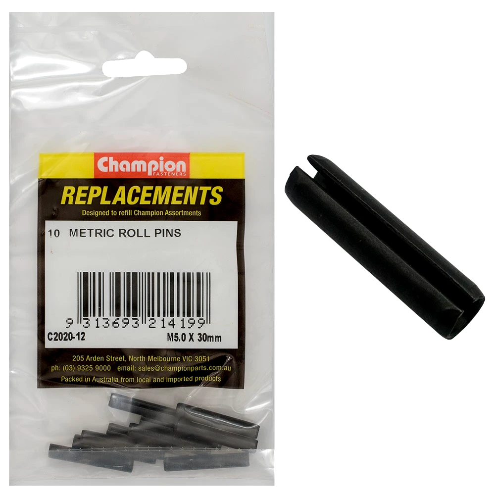 Champion 5.0 x 30mm Metric Roll Pin -10pk