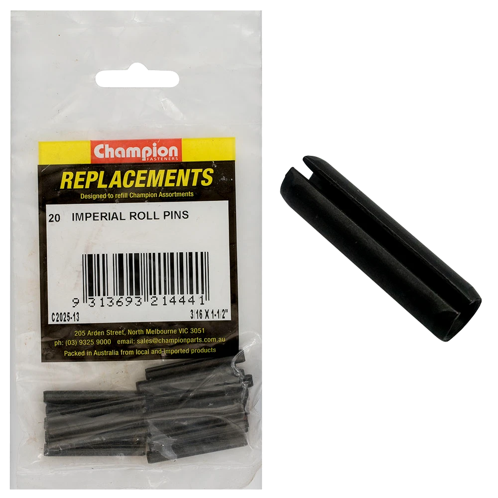 Champion 3/16 x 1-1/2in Imperial Roll Pin -20pk