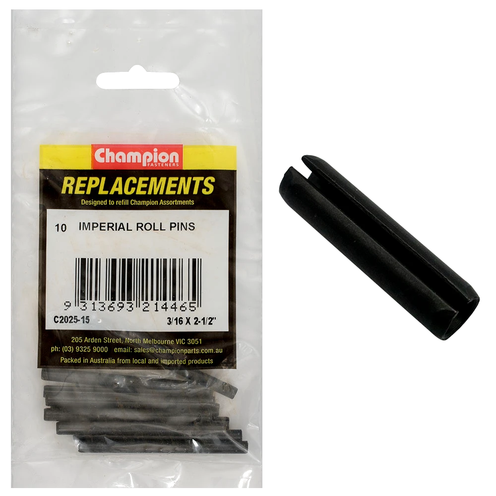 Champion 3/16 x 2-1/2in Imperial Roll Pin -10pk
