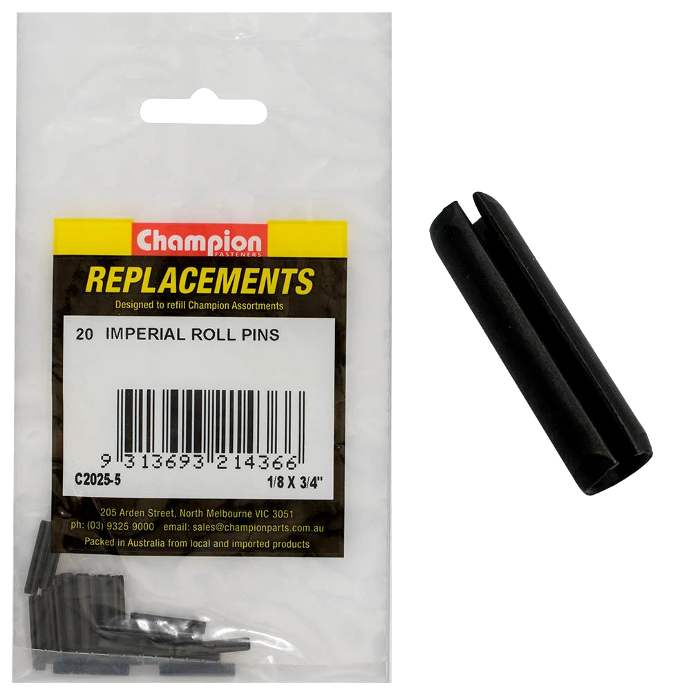 Champion 1/8 x 3/4in Imperial Roll Pin -20pk