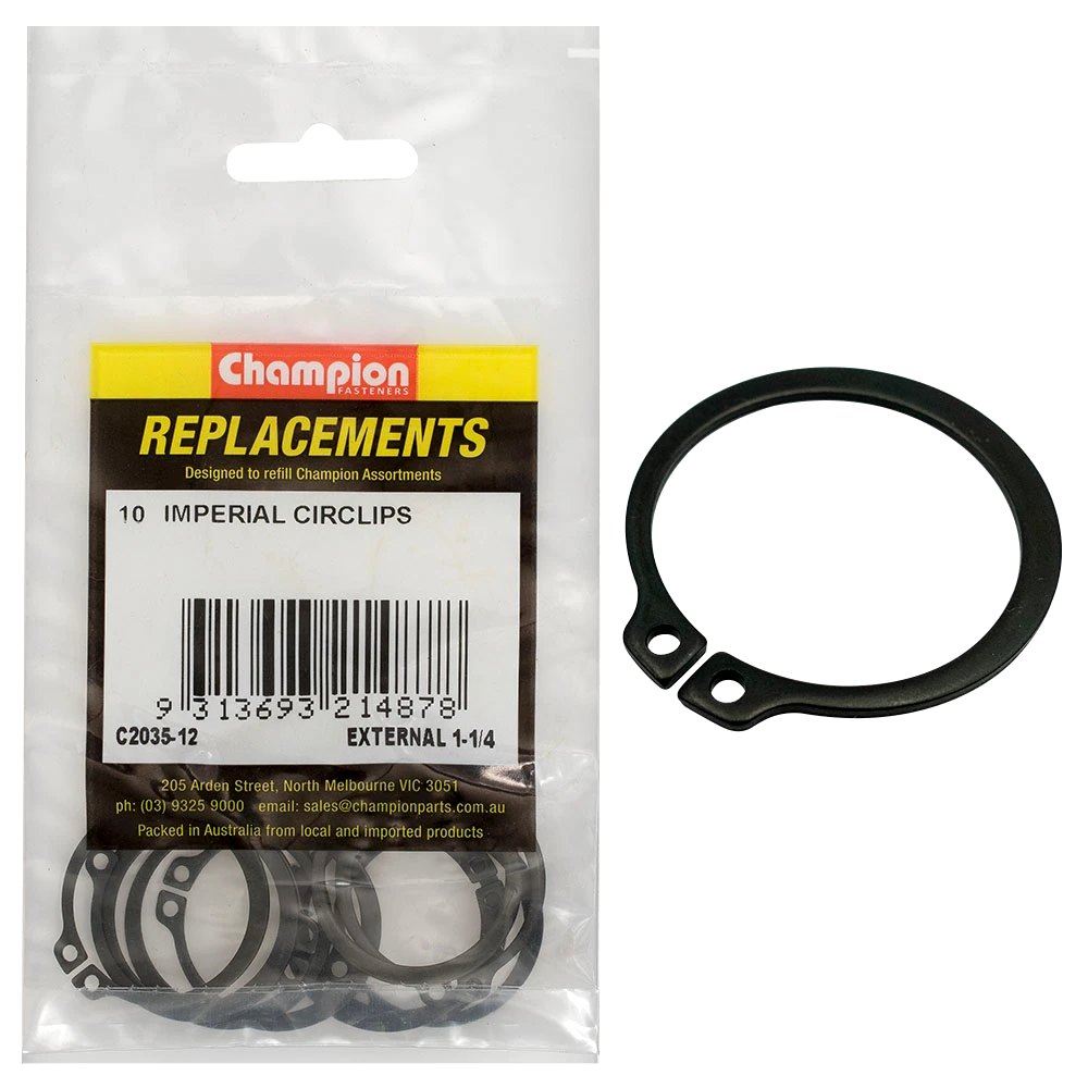 Champion 1-1/4in Imperial External Circlip -10pk