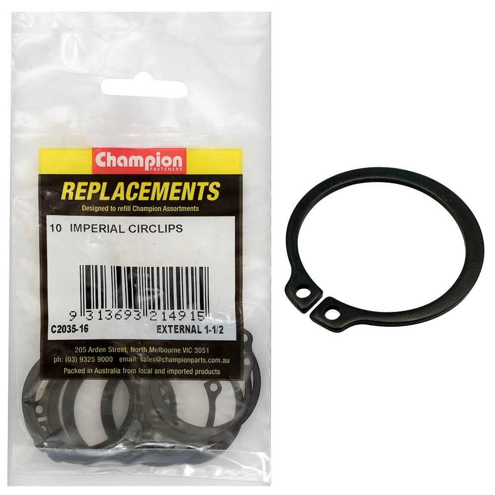 Champion 1-1/2in Imperial External Circlip -10pk