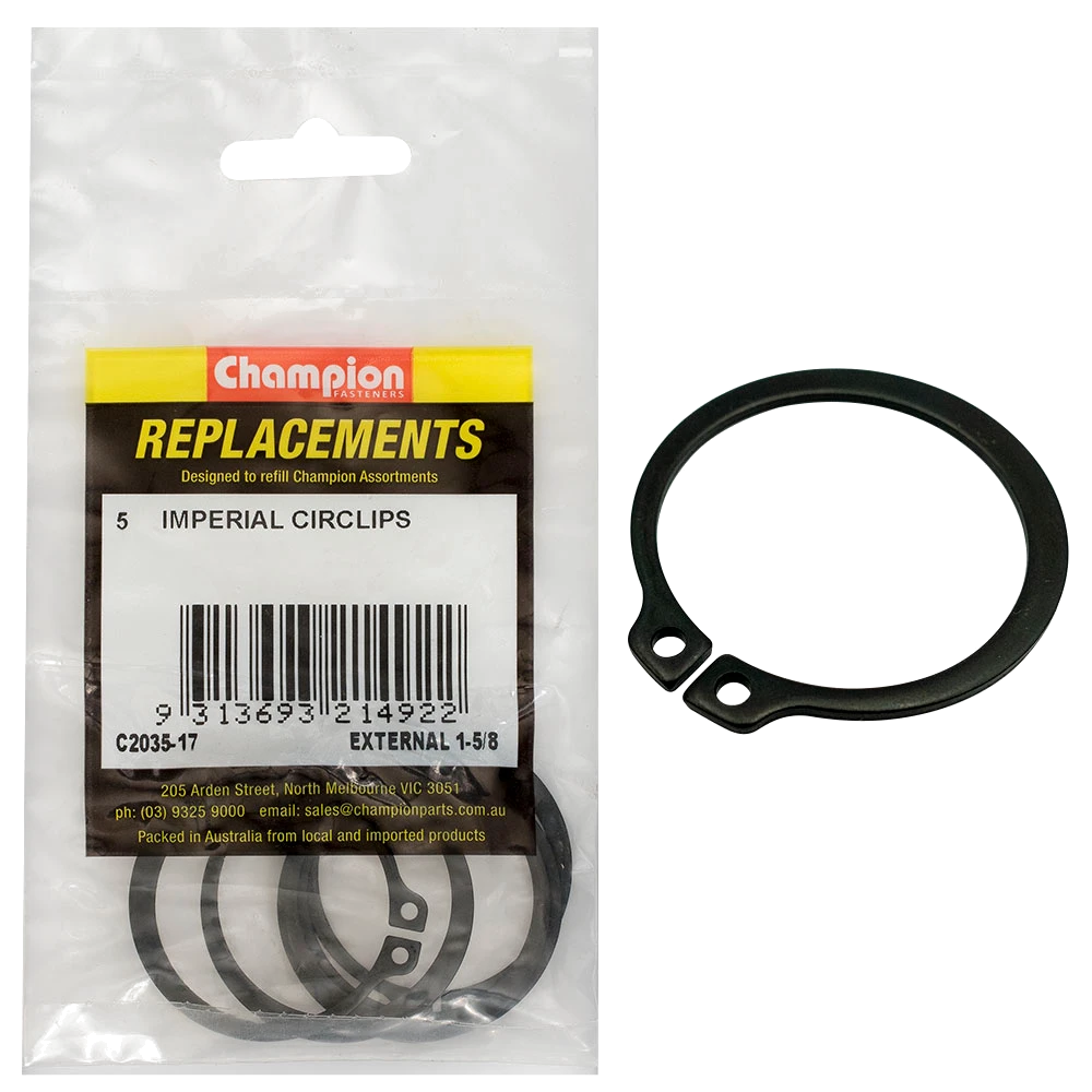 Champion 1-5/8in Imperial External Circlip -5pk