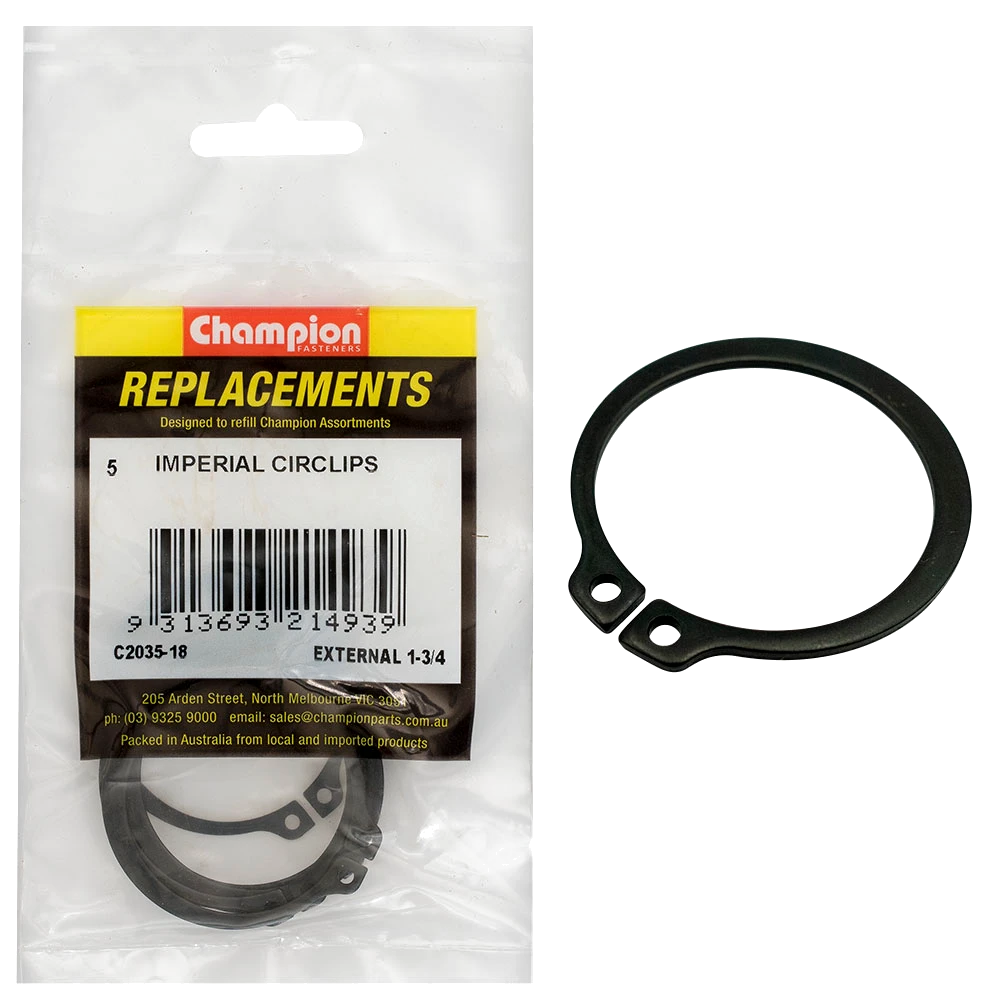 Champion 1-3/4in Imperial External Circlip -5pk