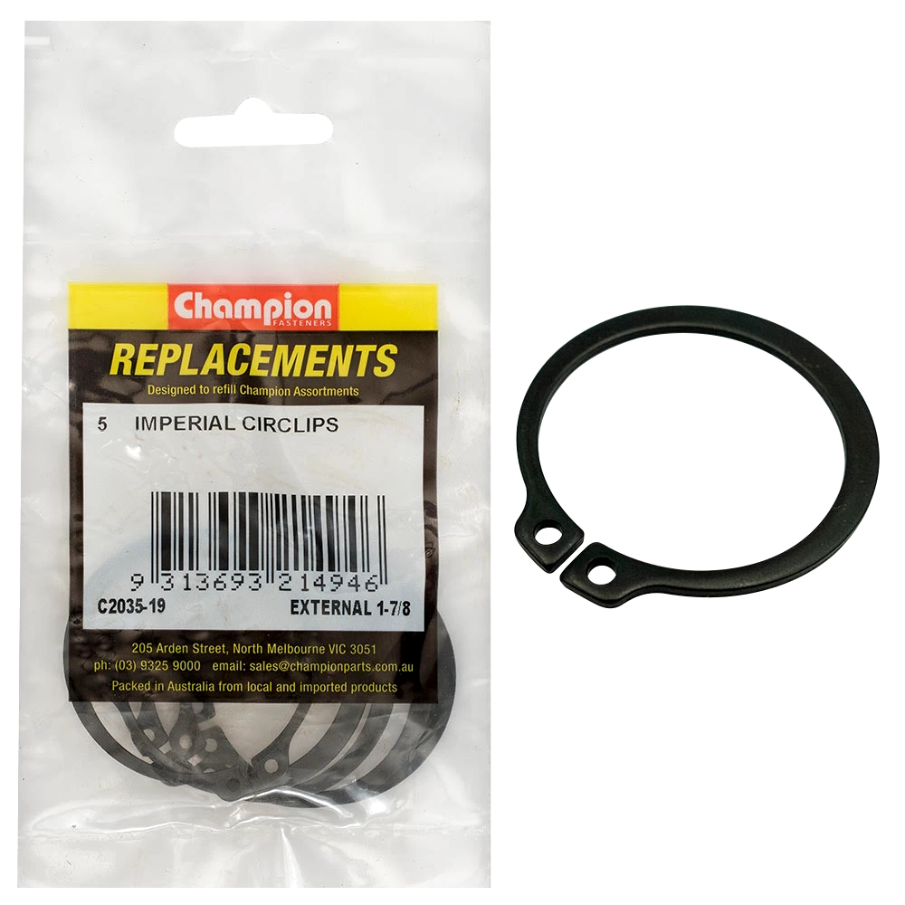 Champion 1-7/8in Imperial External Circlip -5pk