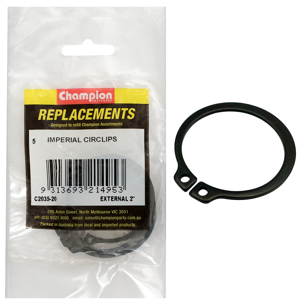 Champion 2in Imperial External Circlip -5pk