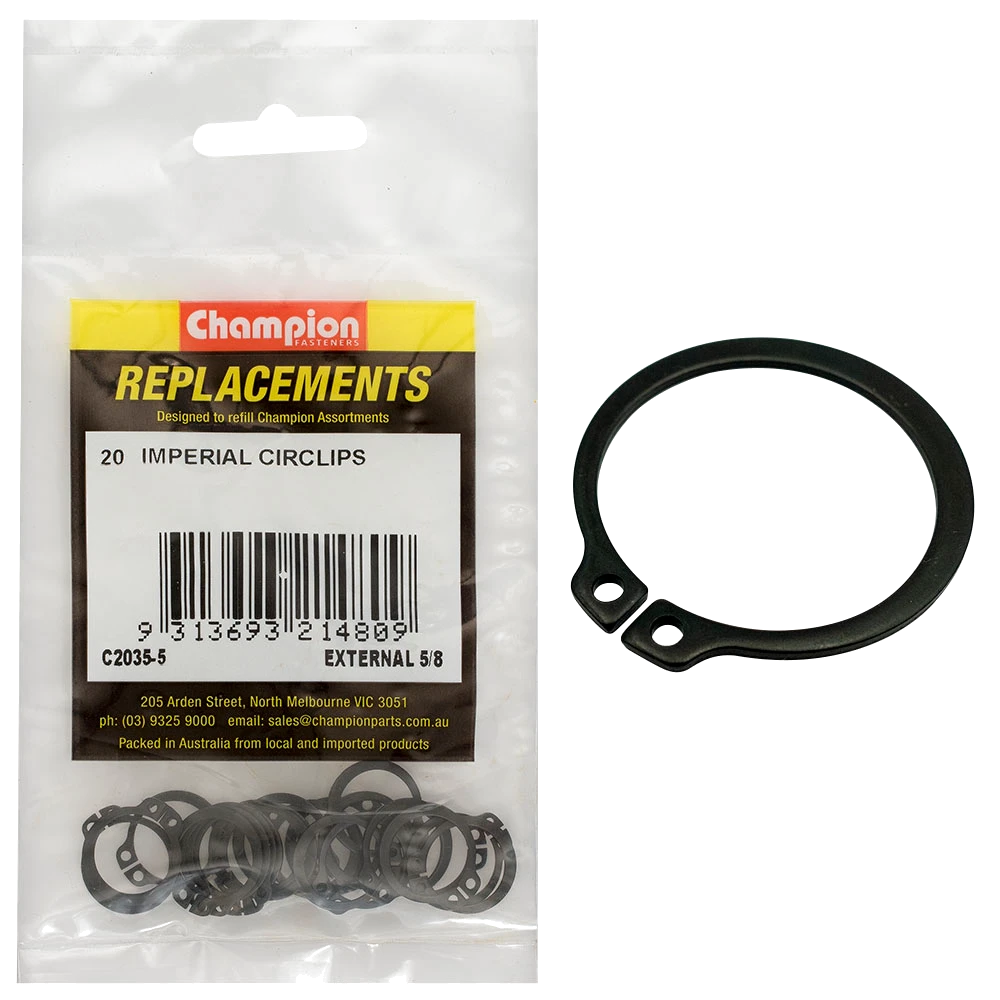 Champion 5/8in Imperial External Circlip -20pk