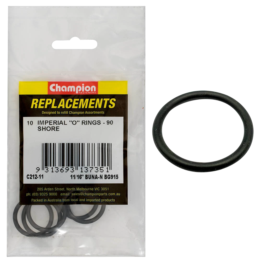 Champion 11/16in(Tube Ref) x.863(I.D)x.116(Sec.) O-Ring-10pk