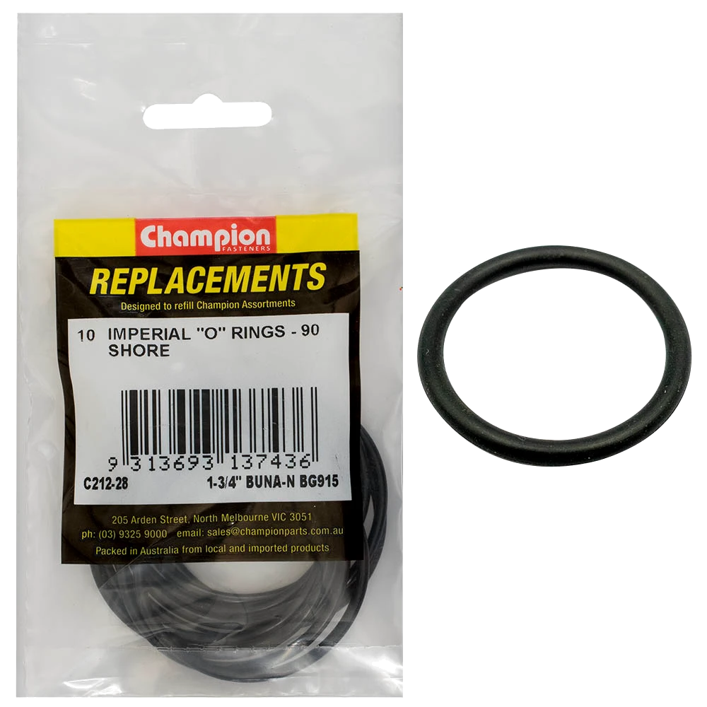 Champion 1-3/4in(Tube Ref)x2.090(I.D)x.118(Sec.) O-Ring-10pk