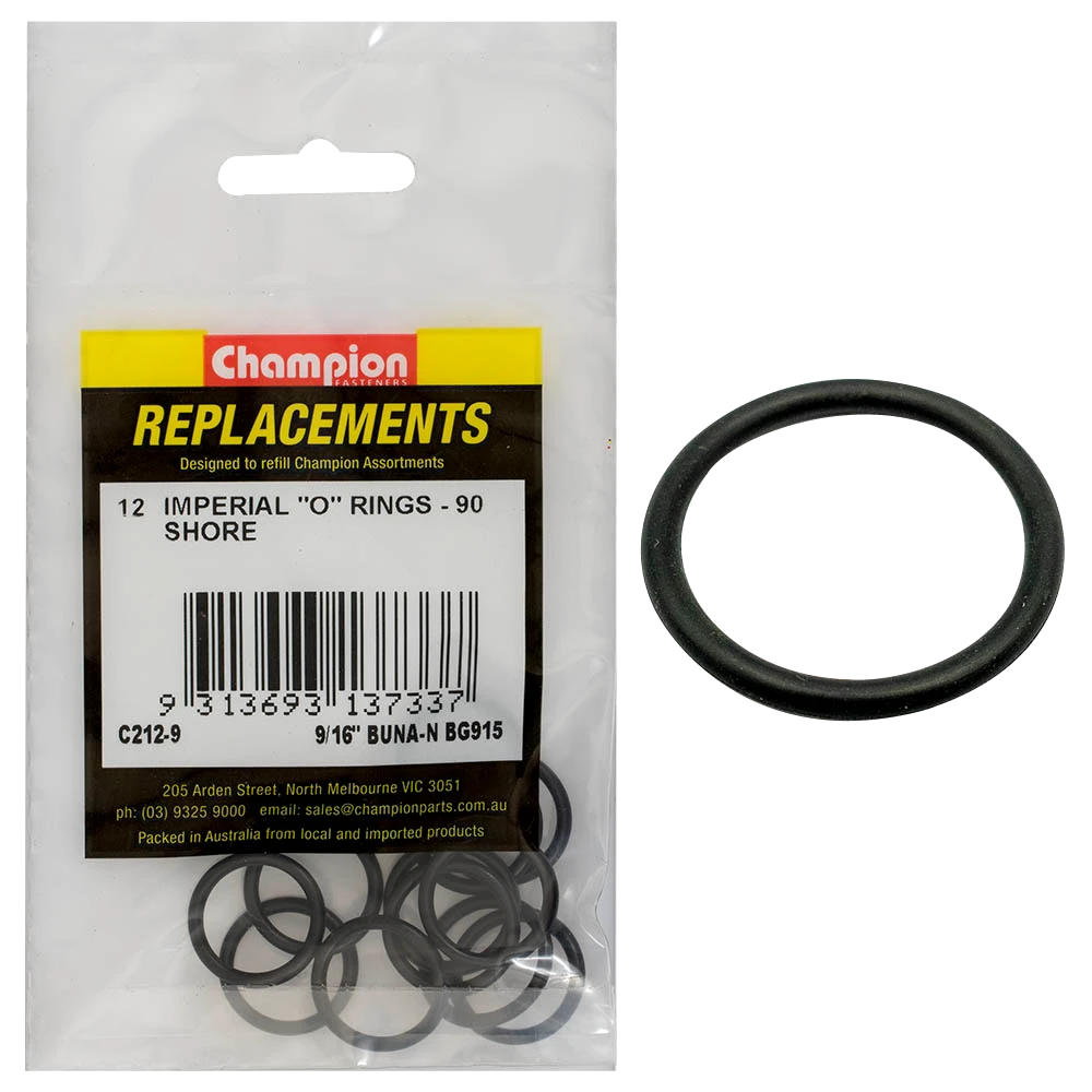 Champion 9/16in(Tube Ref) x.755(I.D) x.097(Sec.) O-Ring-12pk