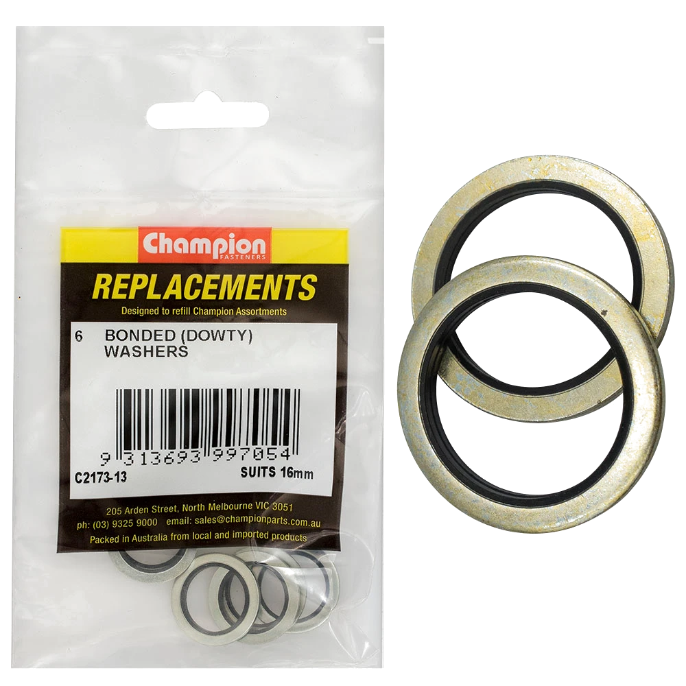 Champion Bonded Seal Washer (Dowty) 16mm -6pk