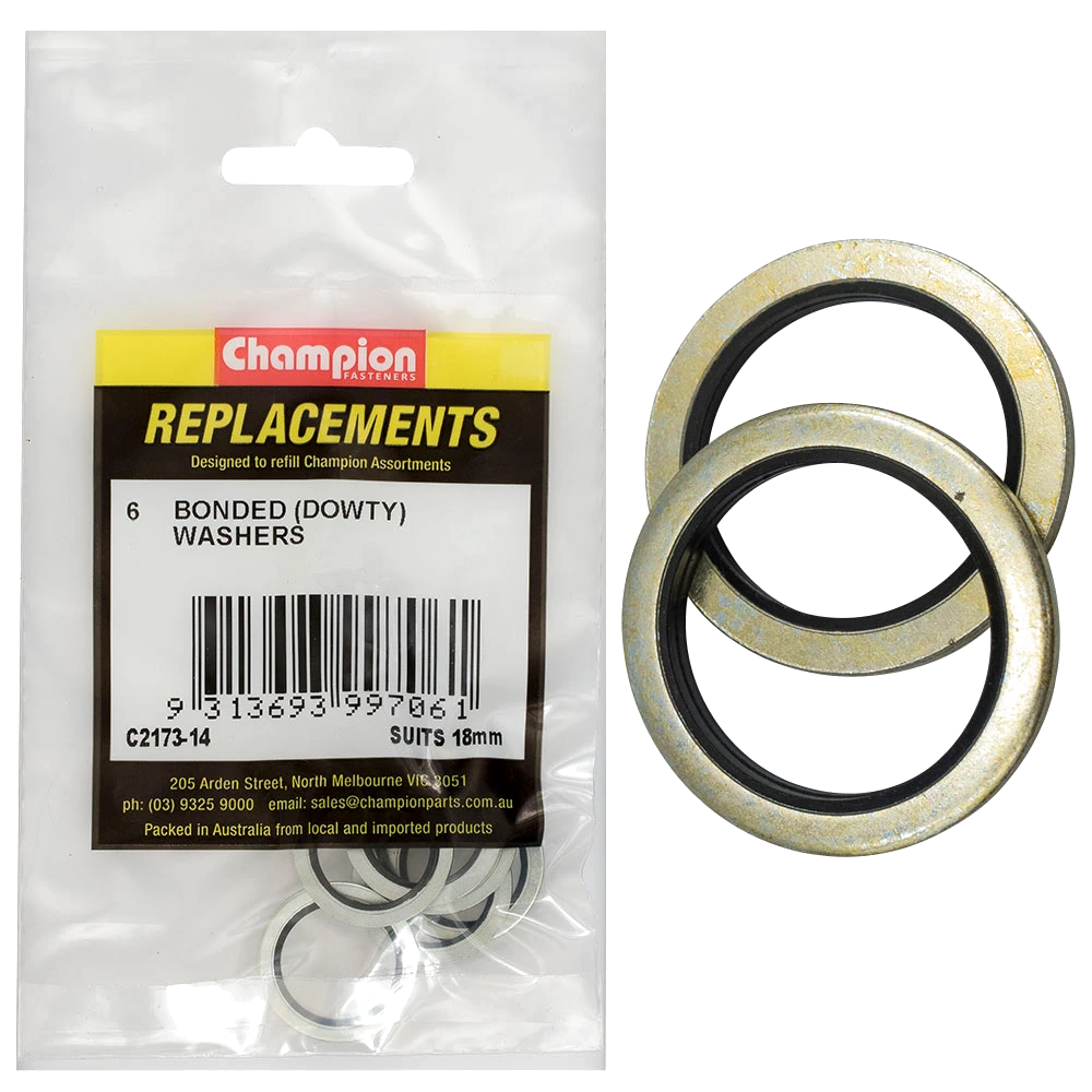 Champion Bonded Seal Washer (Dowty) 18mm -6pk
