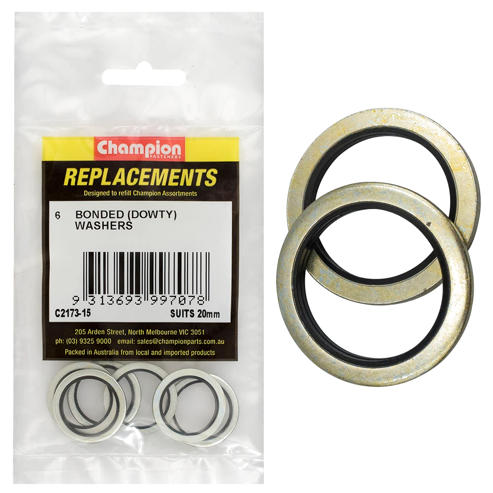 Champion Bonded Seal Washer (Dowty) 20mm -6pk