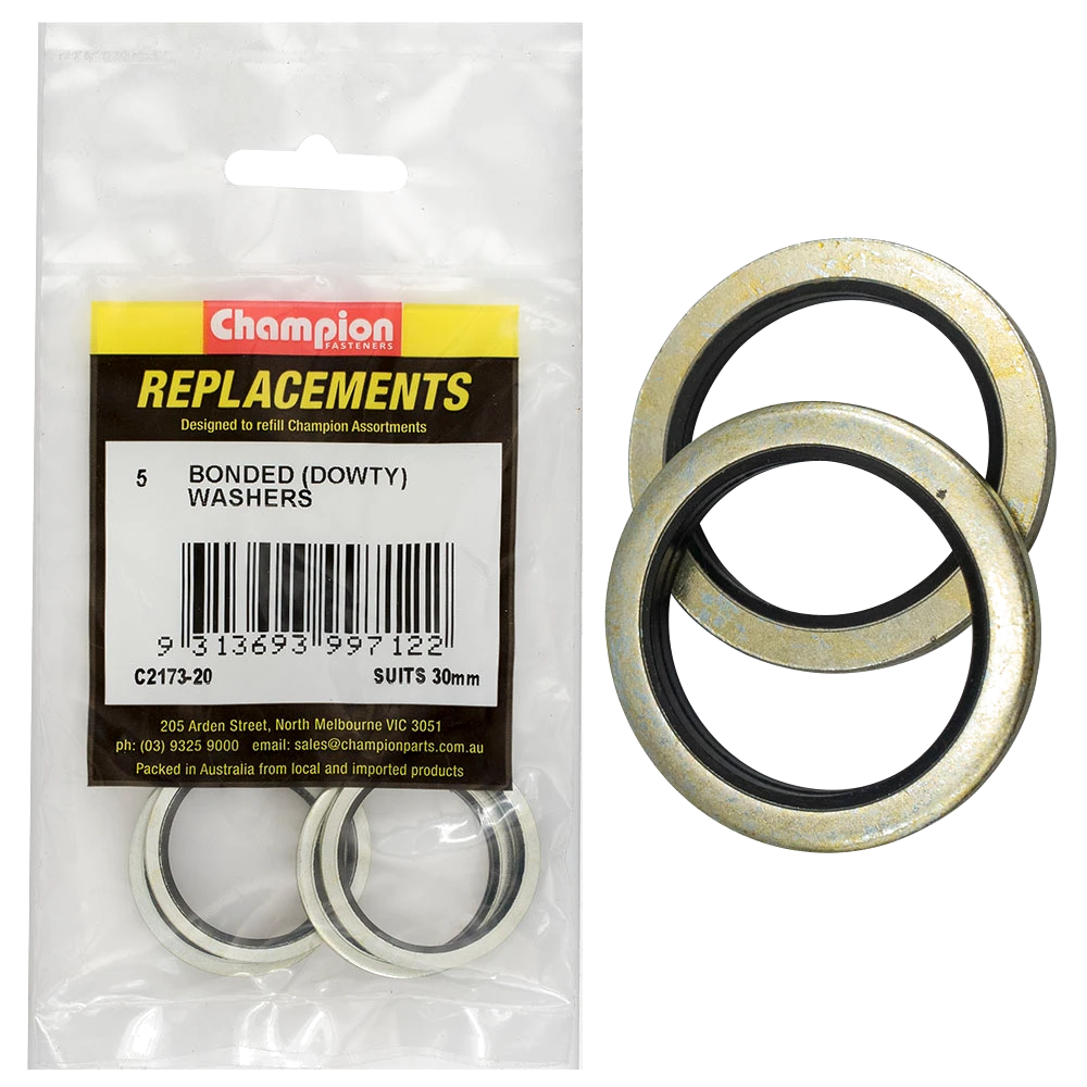 Champion Bonded Seal Washer (Dowty) 30mm -5pk