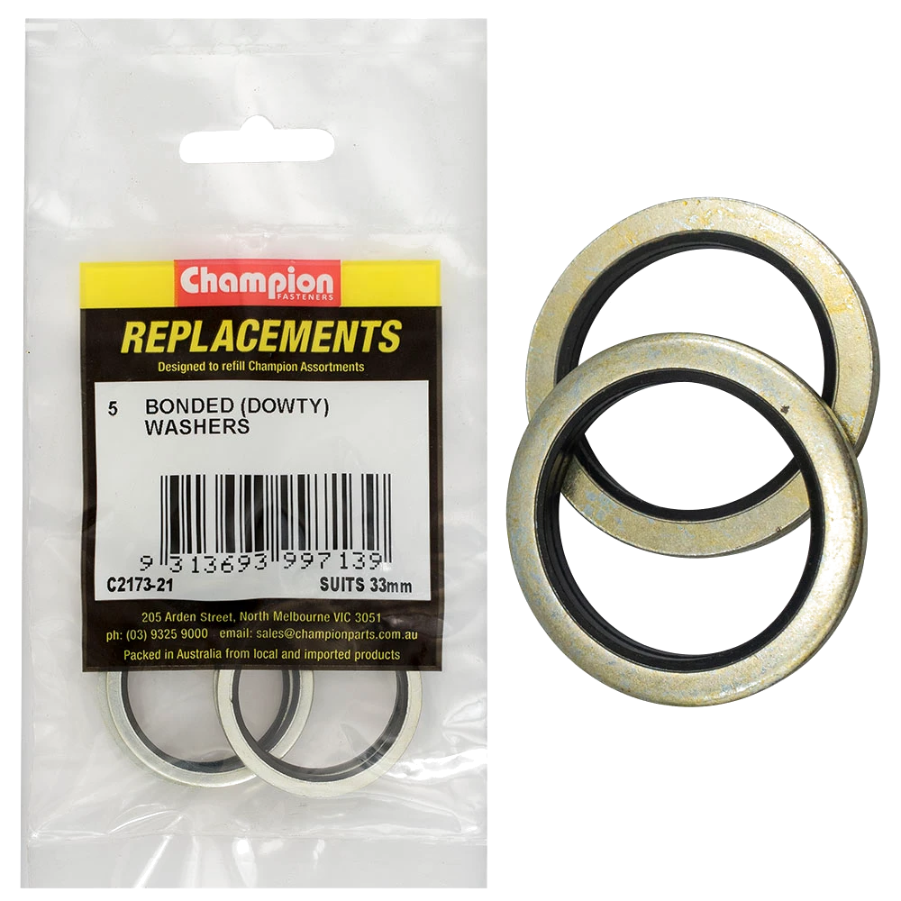 Champion Bonded Seal Washer (Dowty) 33mm -5pk