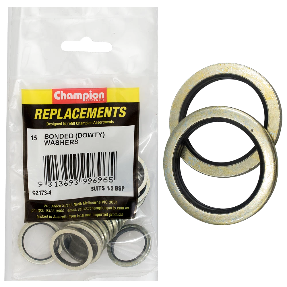 Champion Dowty Washer Suits 1/2 BSP -15pk