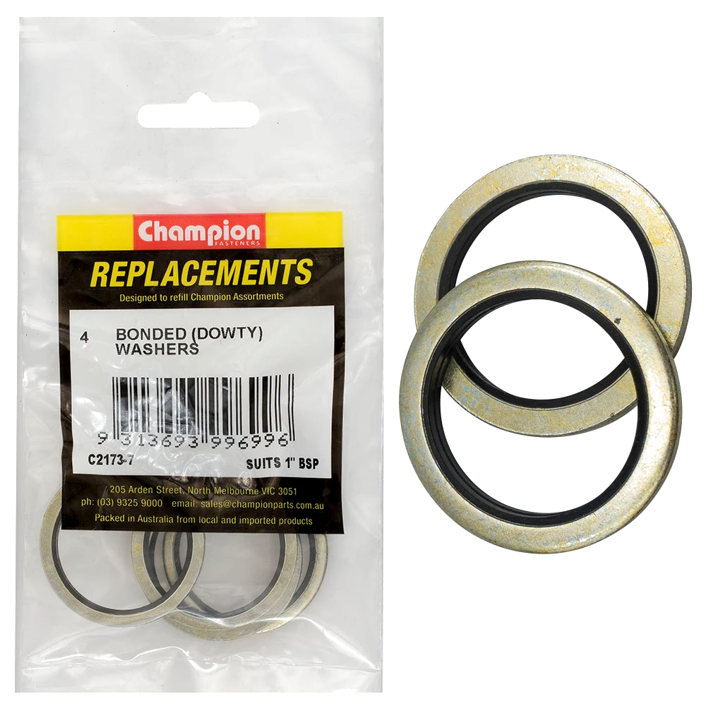 Champion Dowty Washer Suits 1in BSP -4pk