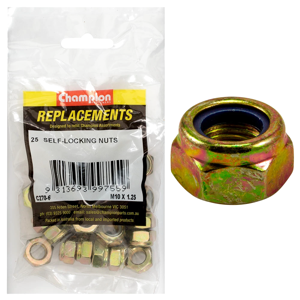 Champion M10 x 1.25 Self Locking Nut (Jis Fine) -25pk