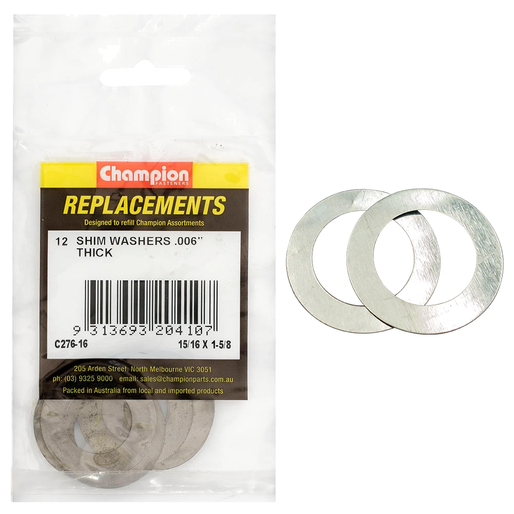 Champion 15/16in x 1-5/8in x 0.006in Shim Washer -12pk****