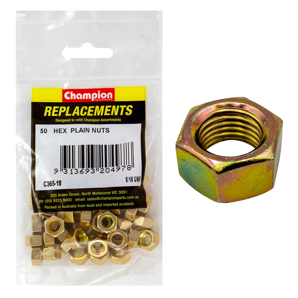 Champion 5/16in UNF Hexagon Nut -50pk