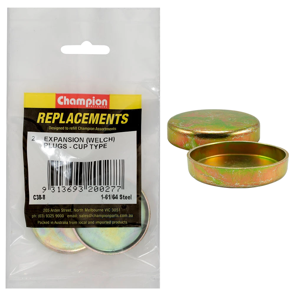 Champion 1-61/64in Steel Expansion (Frost) Plug-CupType-2pk*