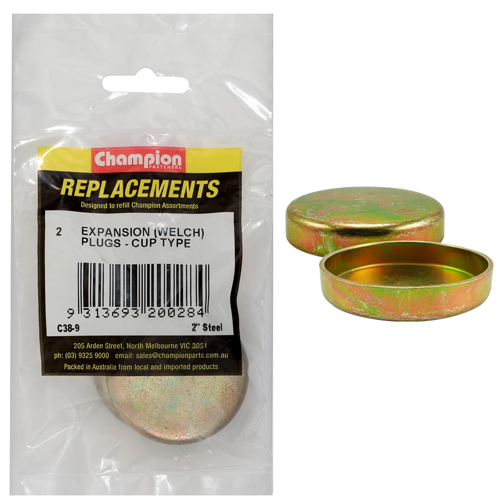 Champion 2in Steel Expansion (Frost) Plug -Cup Type -2pk**