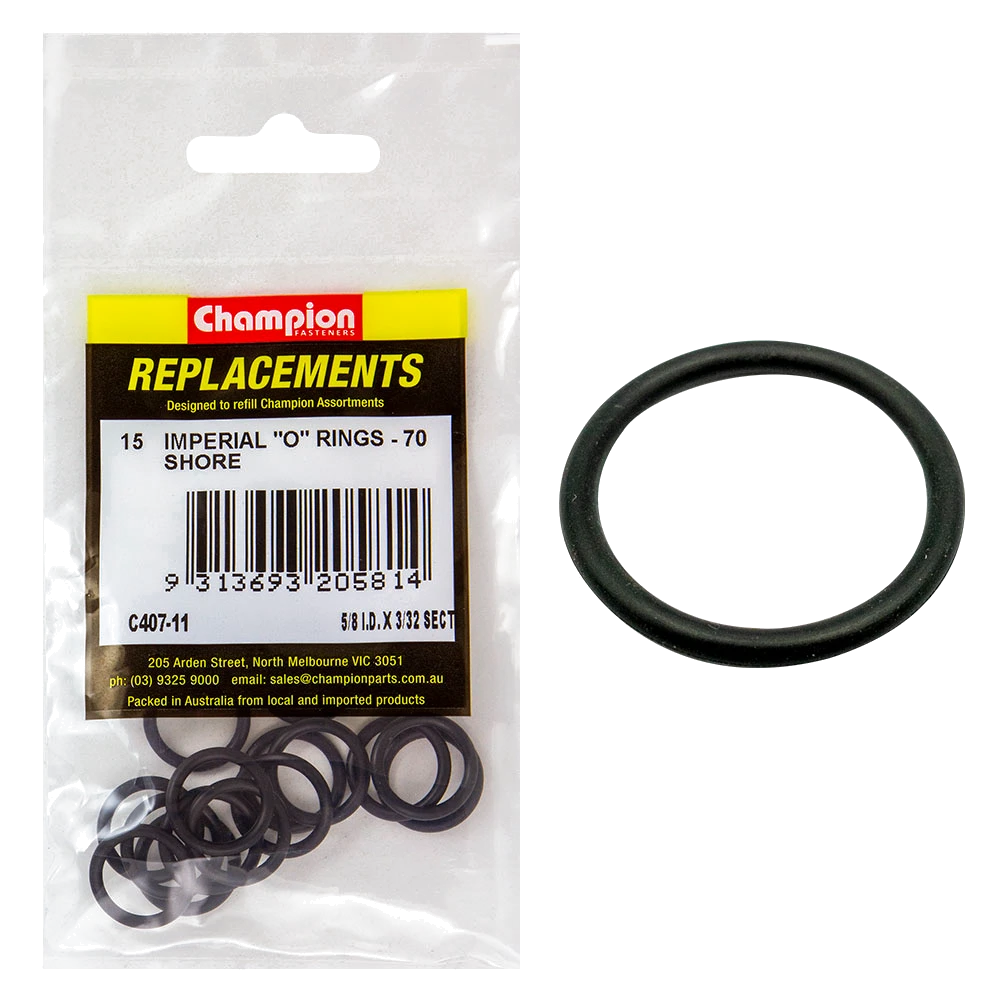 Champion 5/8in (I.D.) x 3/32in Imperial O-Ring -15pk