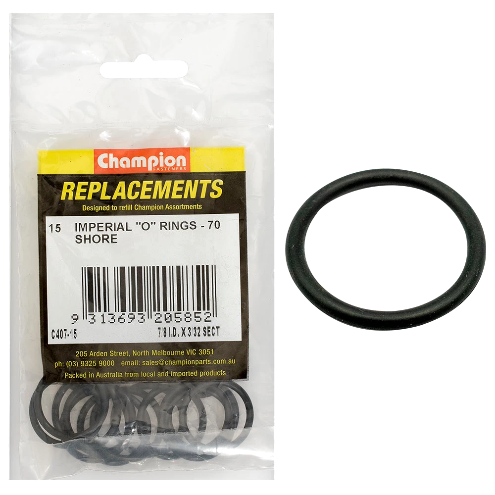 Champion 7/8in (I.D.) x 3/32in Imperial O-Ring -15pk