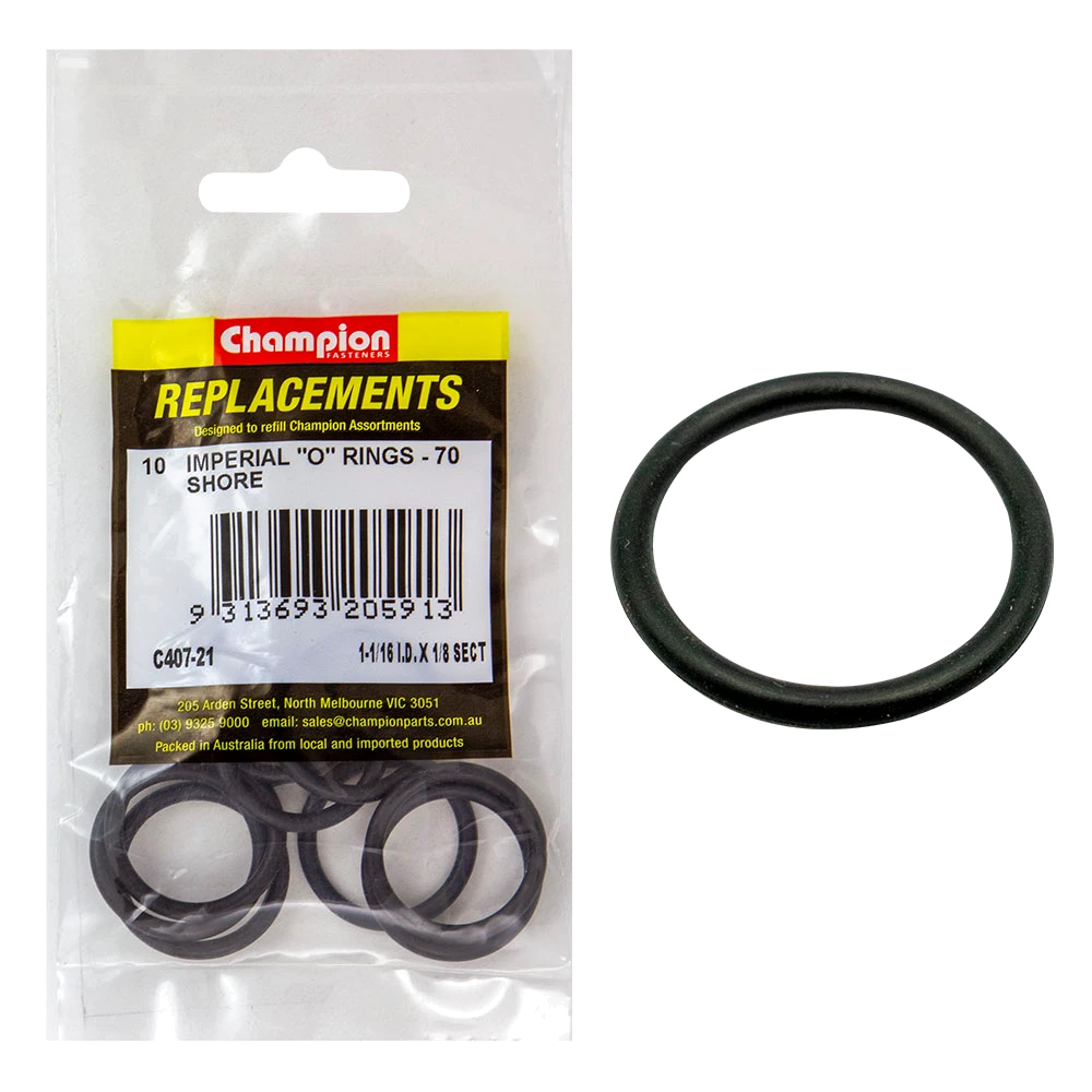 Champion 1-1/16in (I.D.) x 1/8in Imperial O-Ring -10pk