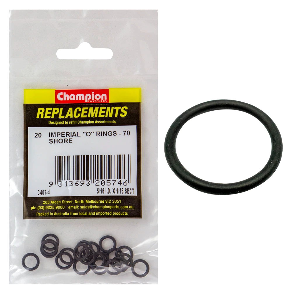 Champion 5/16in (I.D.) x 1/16in Imperial O-Ring -20pk
