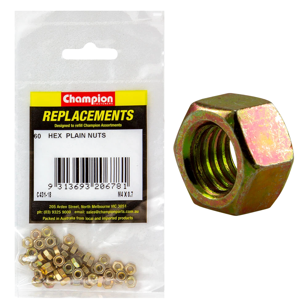 Champion M4 x 0.7 Hex Nut -60pk