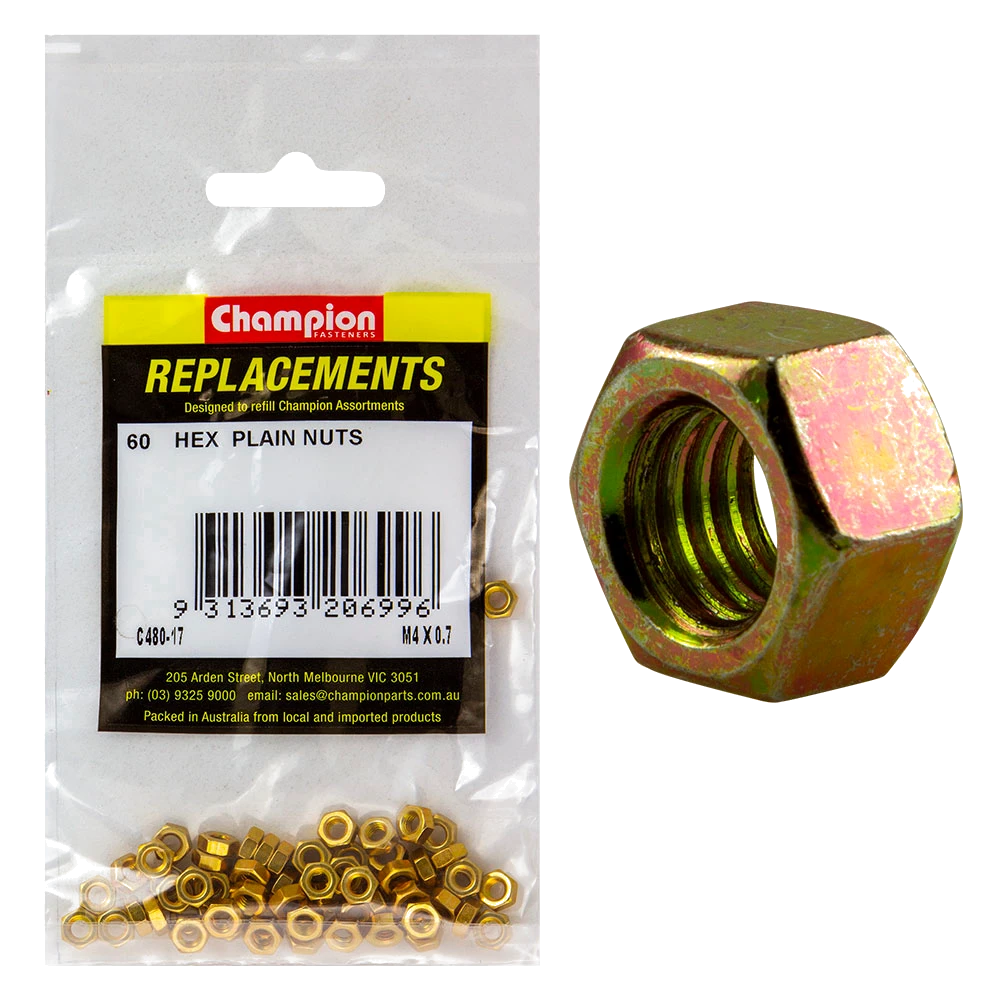 Champion M4 x 0.7 Hex Nut -60pk