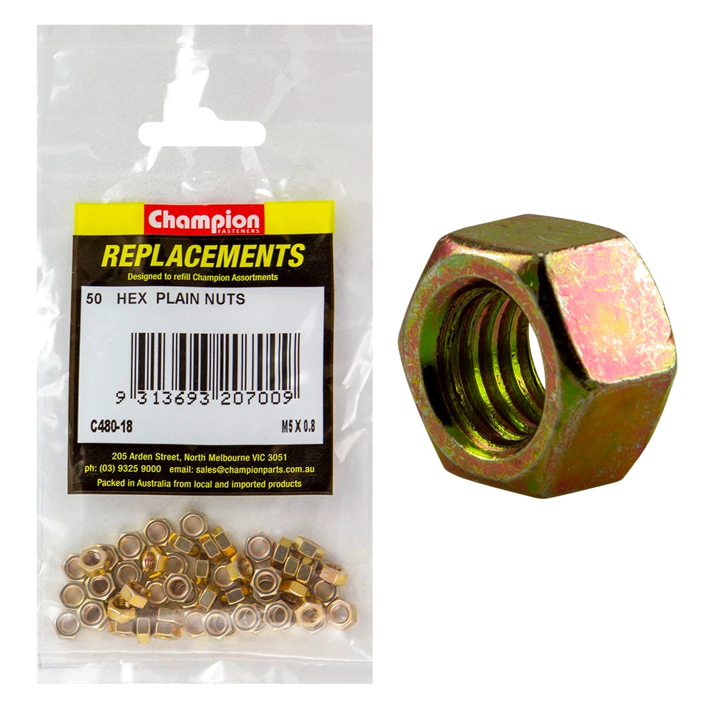 Champion M5 x 0.8 Hex Nut -50pk