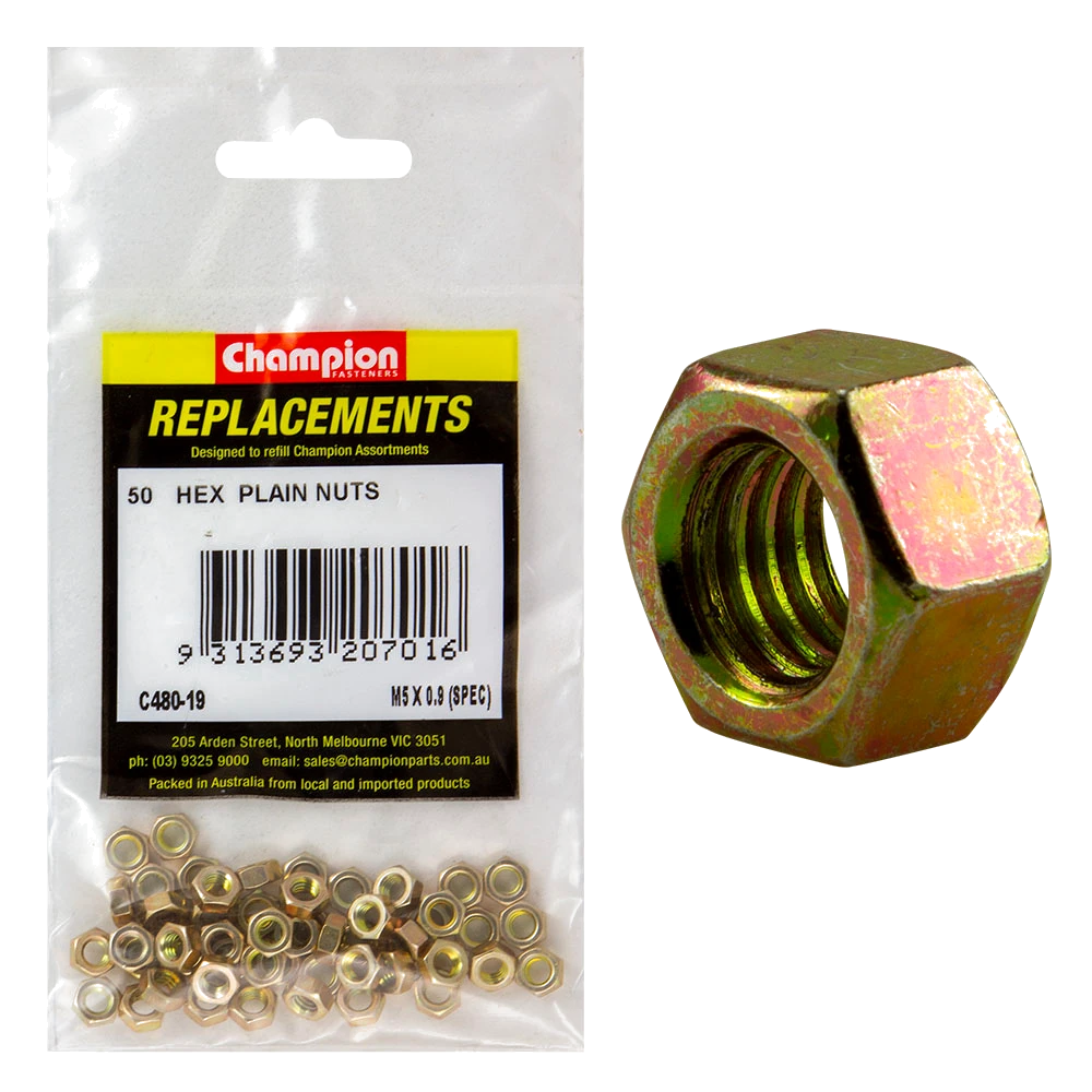 Champion M5 x 0.9 Hex Nut -50pk