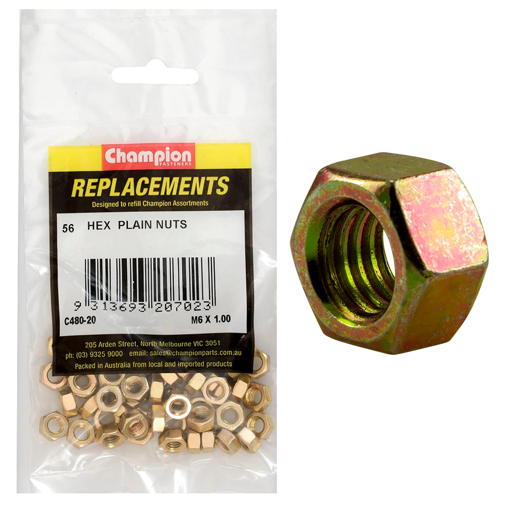 Champion M6 x 1.00 Hex Nut -56pk