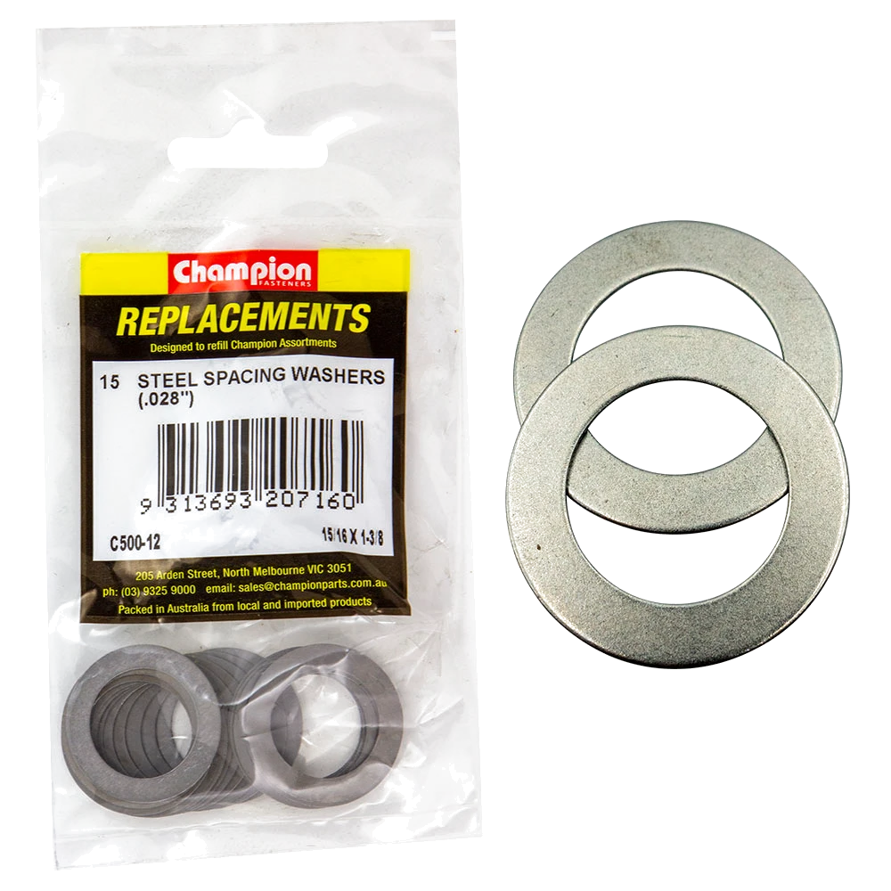 Champion 15/16 x1-3/8 x1/32in(22G) Steel Spacing Washer-15pk