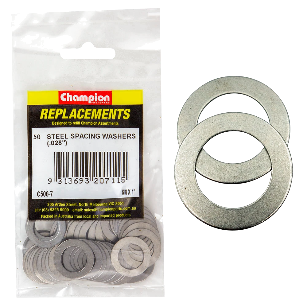 Champion 5/8 x 1 x 1/32in (22G) Steel Spacing Washer - 50pk