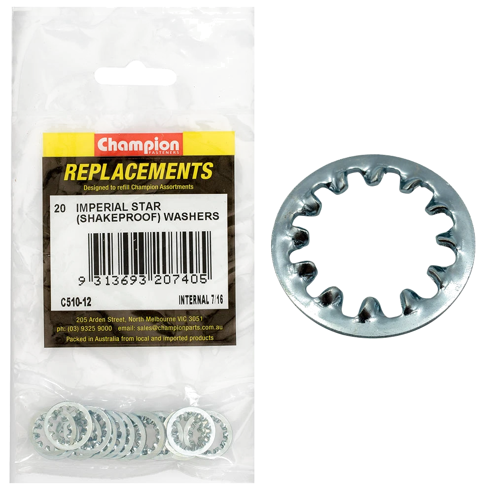 Champion 7/16in internal Star Washer -20pk