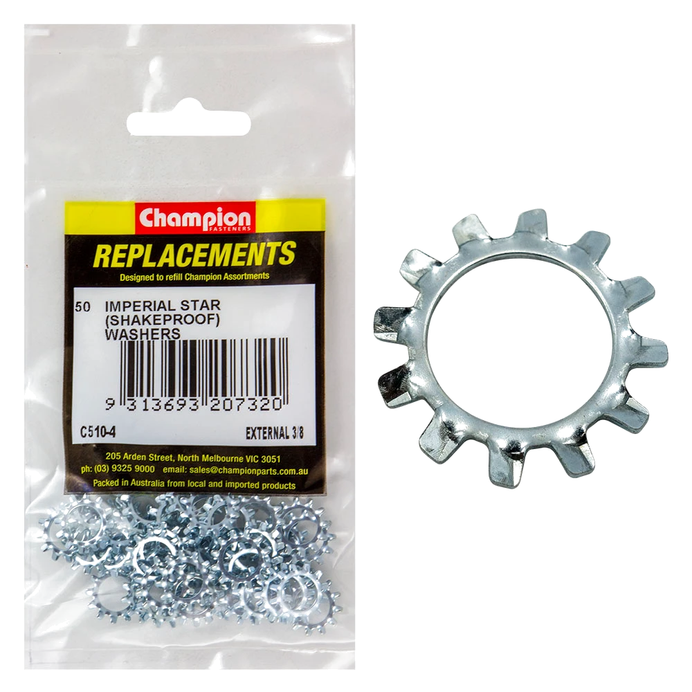 Champion 3/8in External Star Washer -50pk